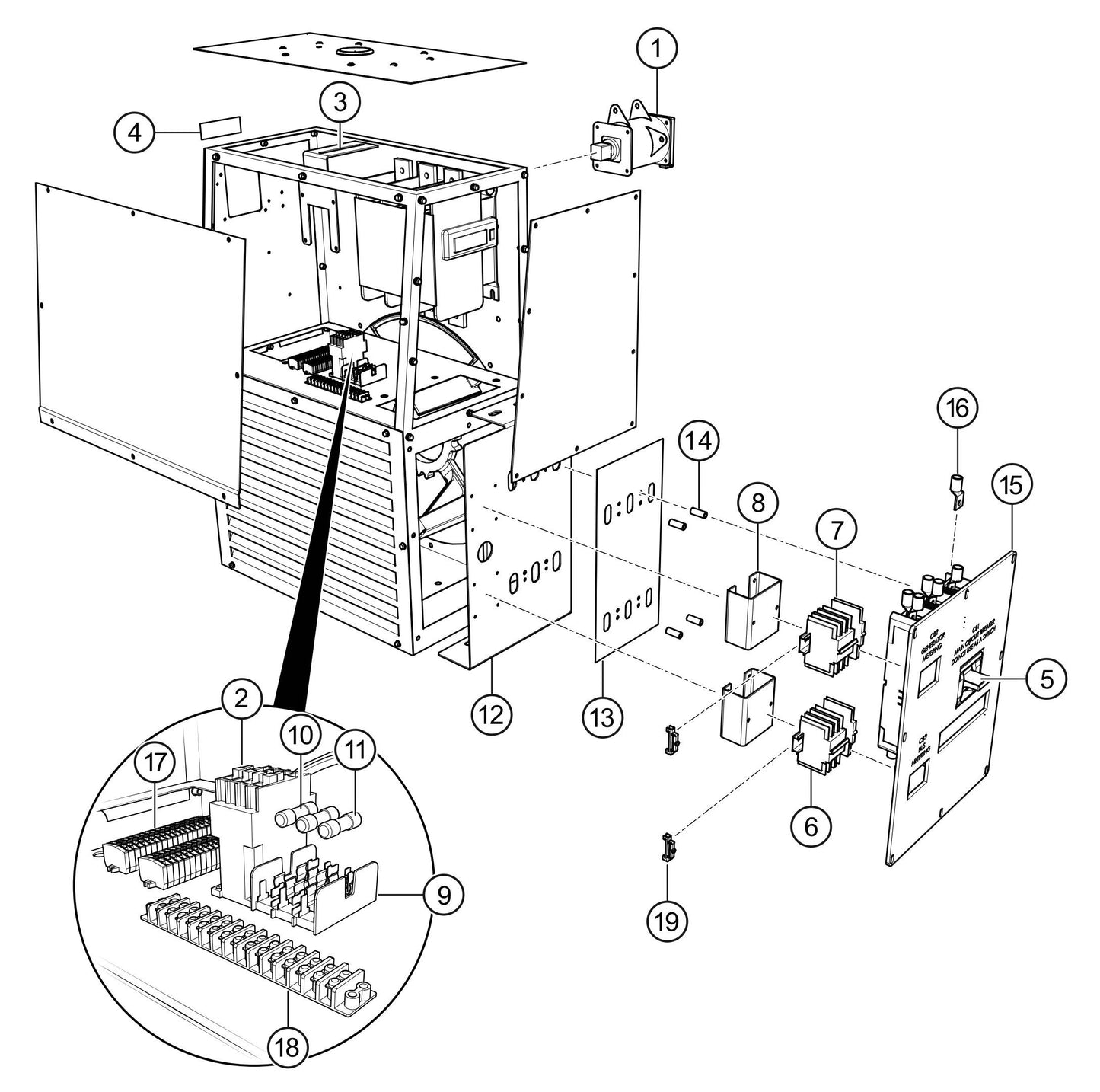 SG1400C4F & SG1600C4F Saddle Box (EE56762-1400 AMP) Assembly Parts