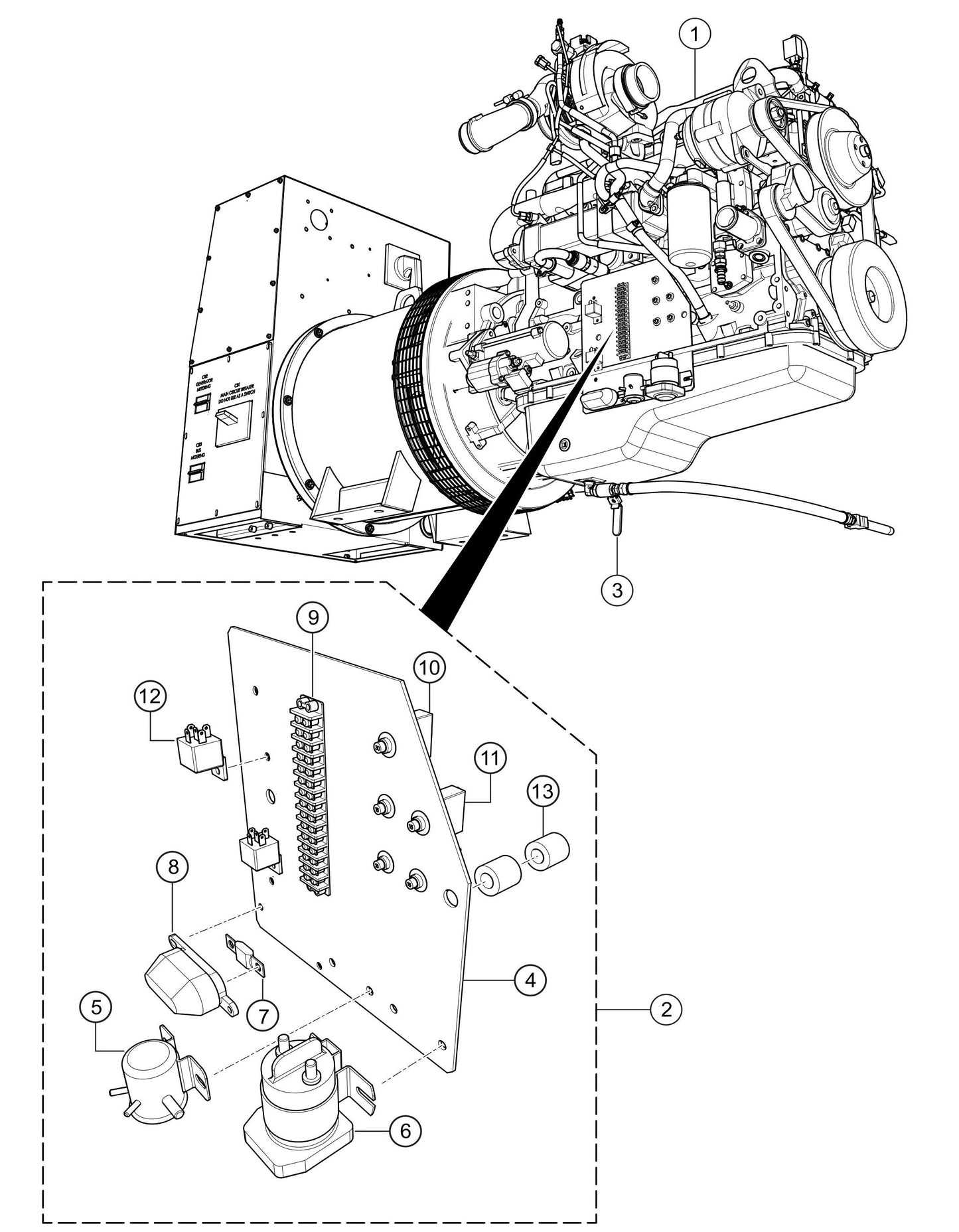 SG1400C4F & SG1600C4F Starter and Relays Assembly Parts