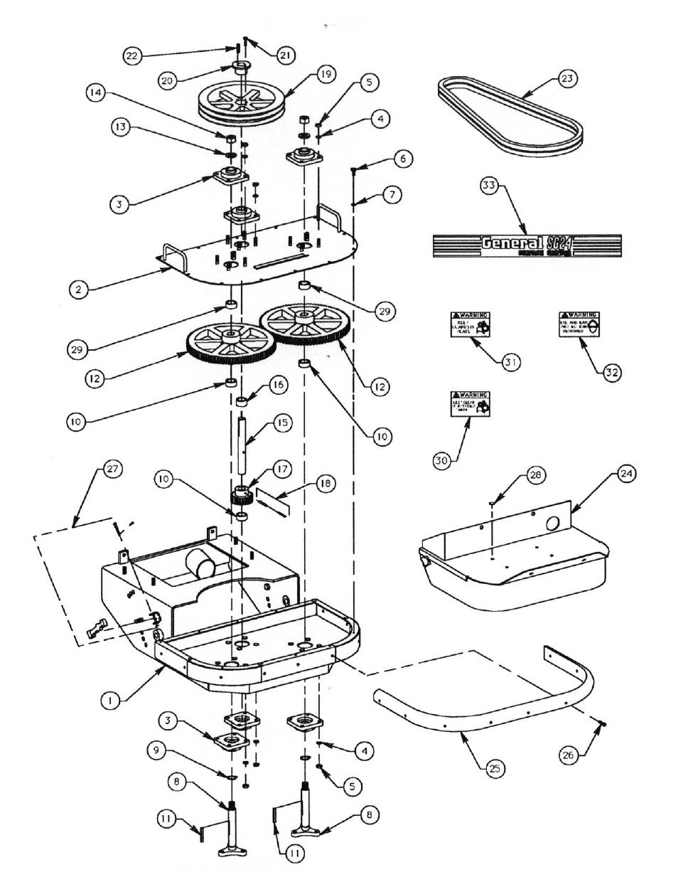 SG24 Gearbox Assembly SG24 Series Surface Grinder Parts By General Equipment