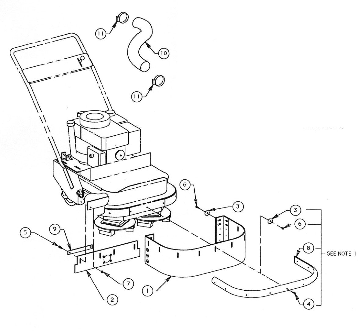 SG24 Replacement Parts Diagram/Installation Safety And Dust Shield Assembly SG24 Series Surface Grinder Parts By General Equipment