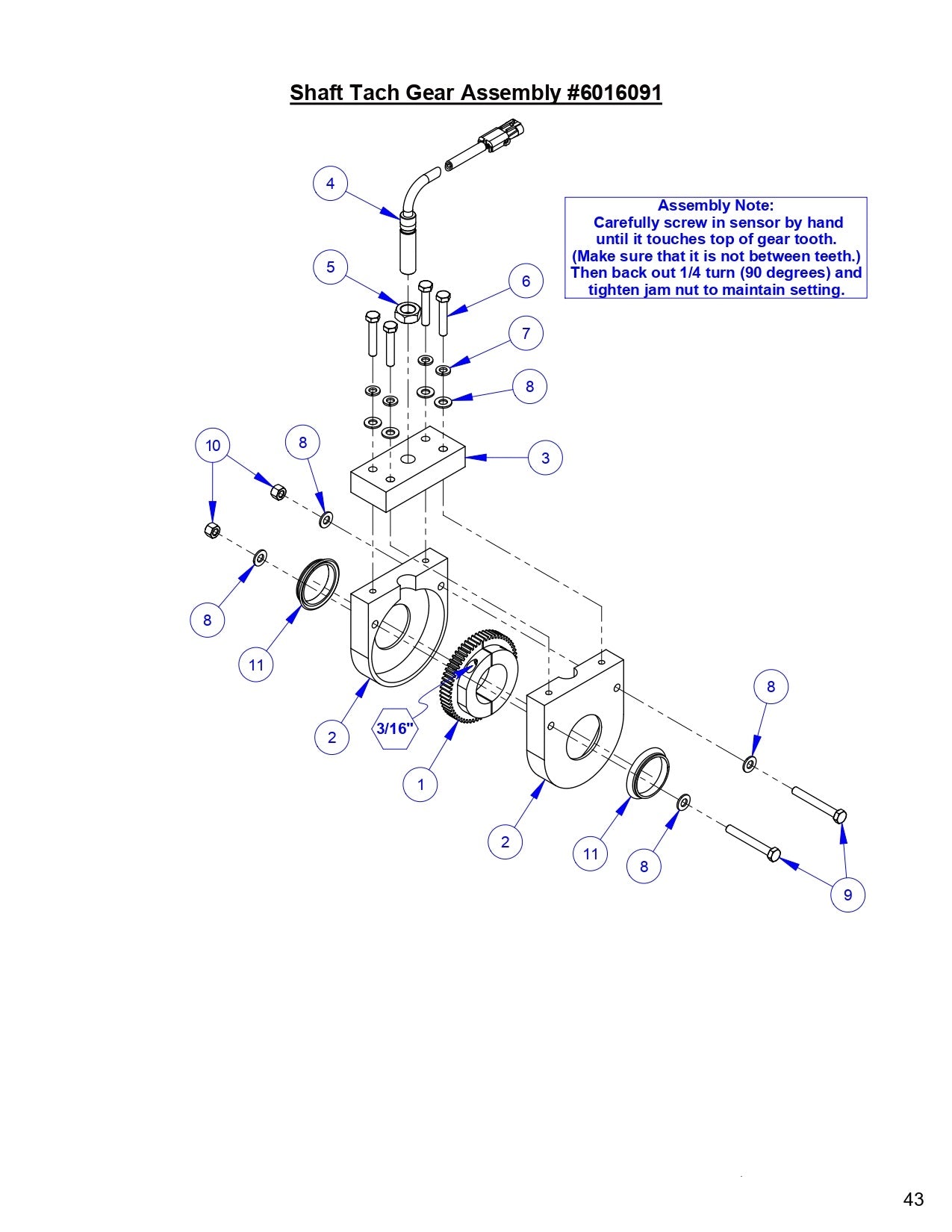 CC9074DK Shaft Tach Gear Assembly Parts