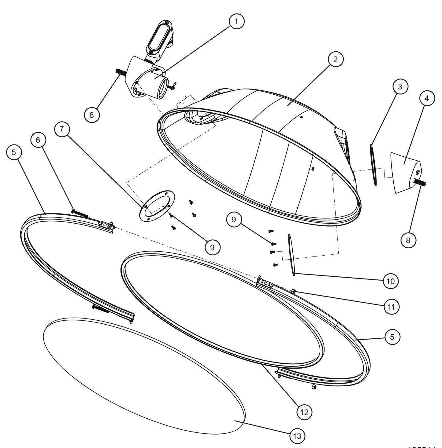 CE V-Series Night Lite Pro II SHO Light Lampholder (1 of 2) Parts By Allmand
