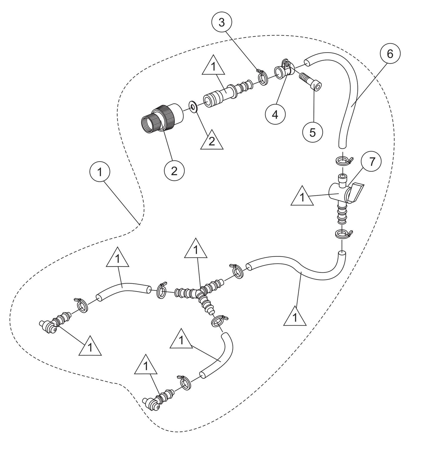SHS62A Cut-Off Saw - Water Kit Assembly Parts