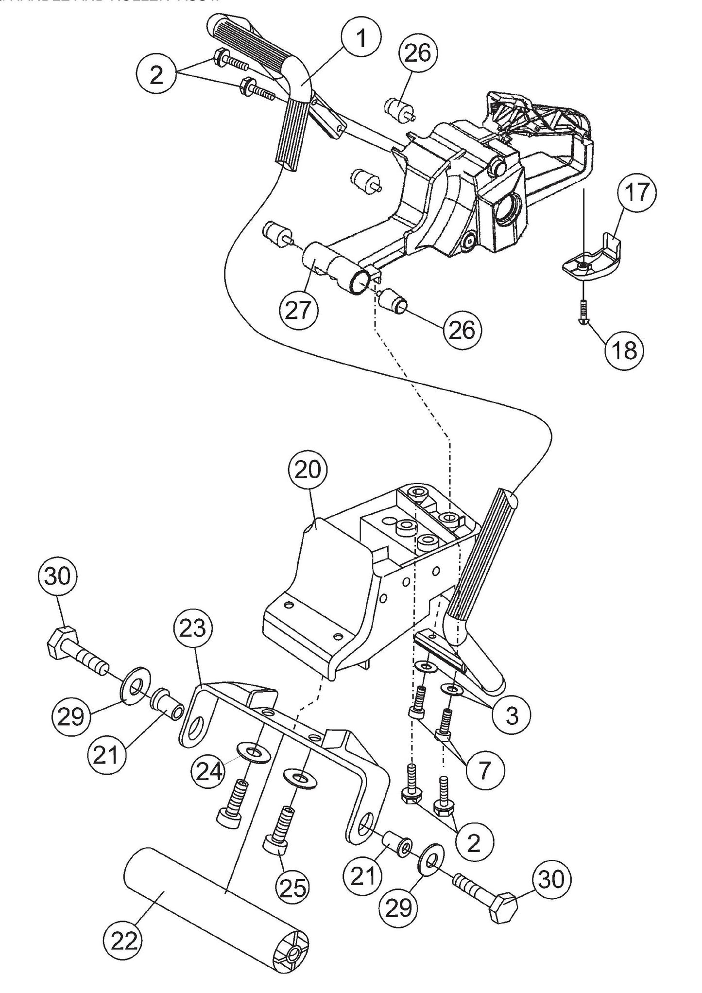 SHS81A Lifting Handle And Roller Assembly Parts