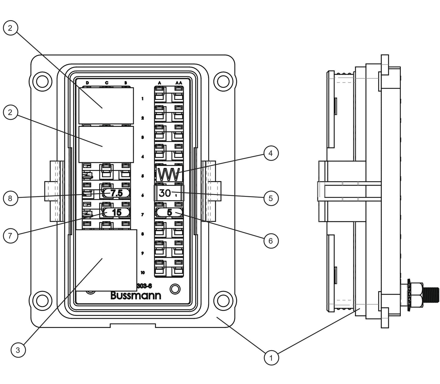 V Series Night-Lite Pro II SLS Harness Control Fuse Panel I Parts By Allmand