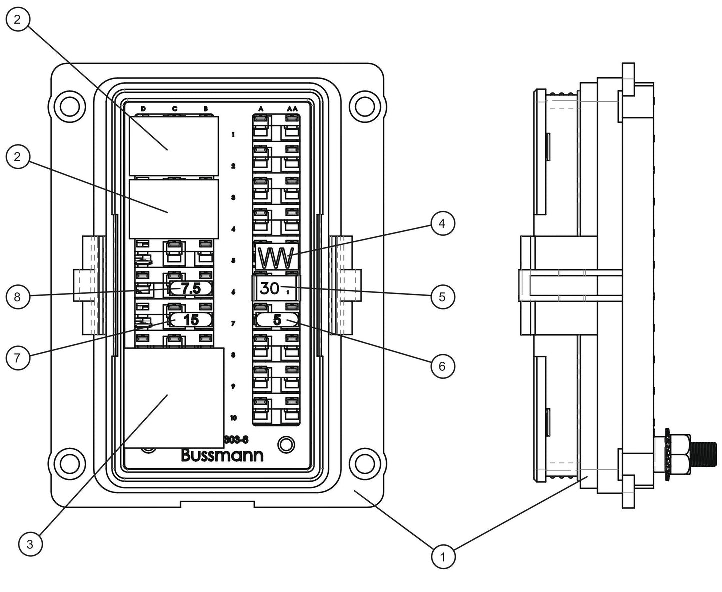 V Series Night-Lite Pro II SLS Harness Control Fuse Panel II Parts By Allmand