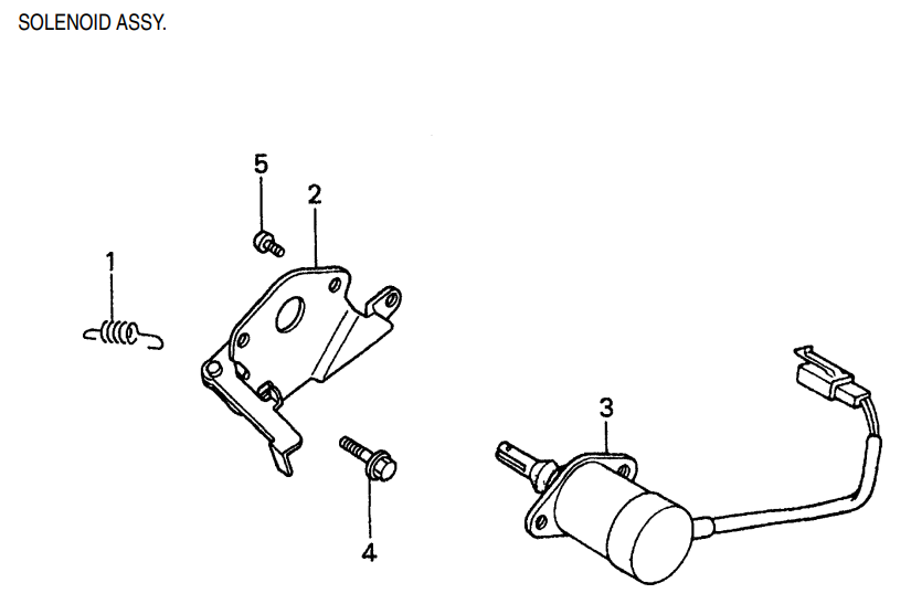 GA6H GA6HA HONDA GX340K1EDE2 ENGINE Solenoid Assembly Parts By Multiquip