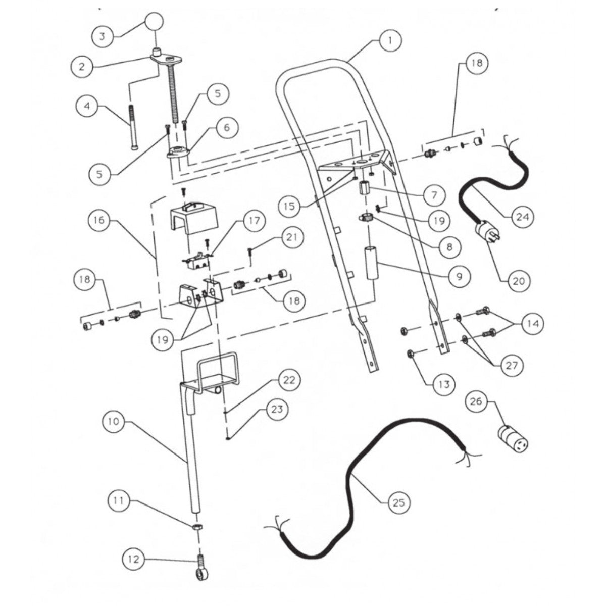 SP8E5HP50 Operator Handle Assembly SP8/E5HP Series II Surface Planers (Used Up To Serial Number 25563) Parts By General Equipment