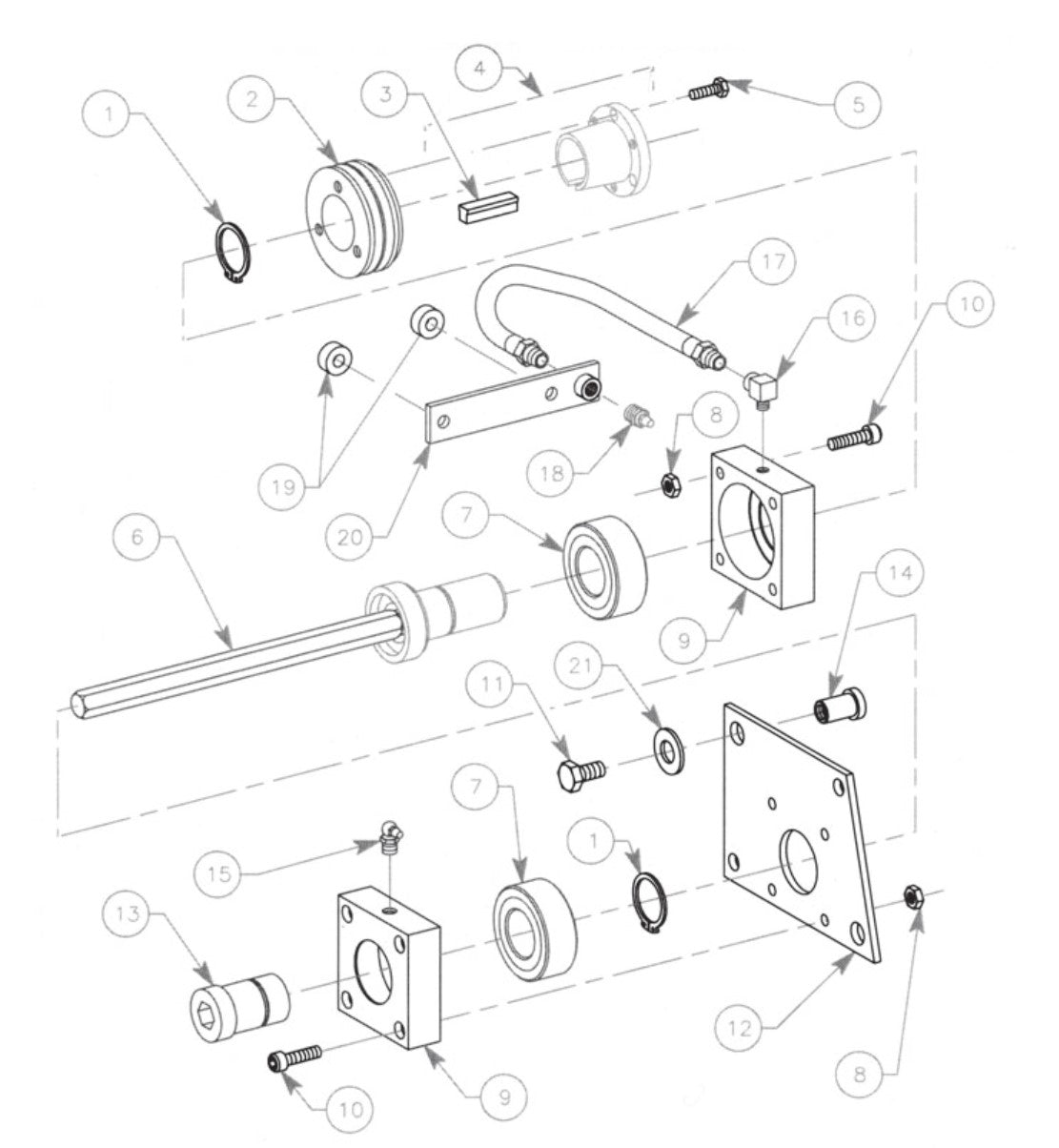 SP8E5HP50 Driveshaft Assembly SP8 Series II Surface Planers Parts By General Equipment