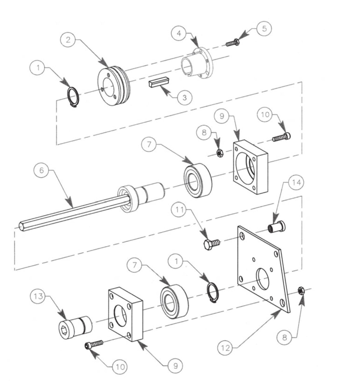 SP8E5HP50 Driveshaft Assembly SP8 Series Surface Planers Parts By General Equipment