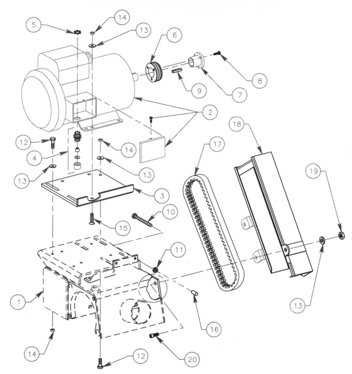 SP8E5HP50 Electric Motor Assembly SP8E5HP Series II Surface Planers Parts By General Equipment