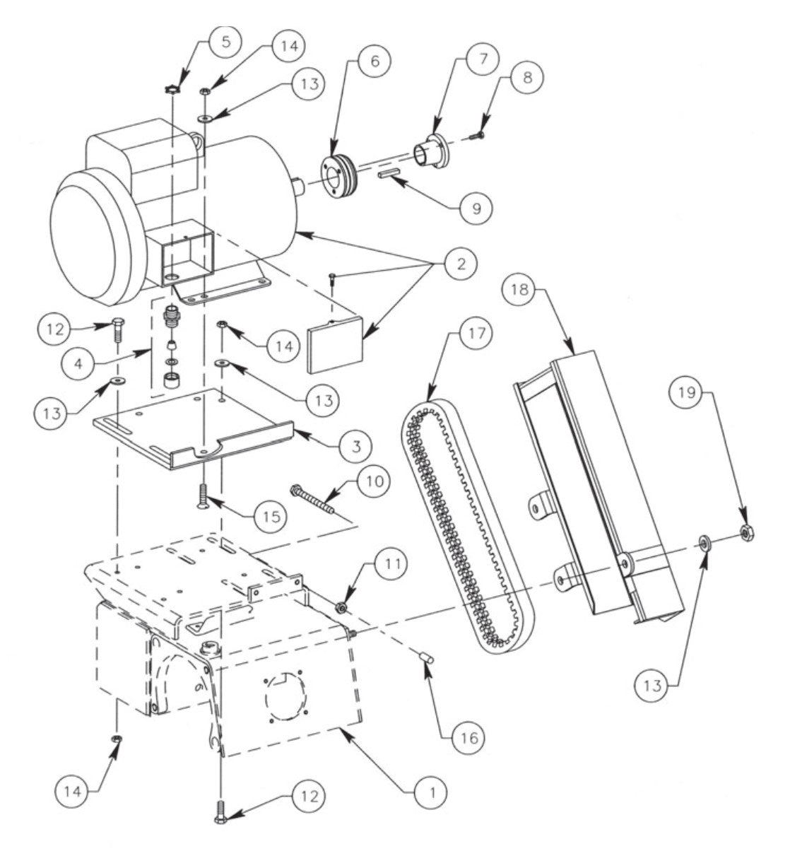 SP8E5HP50 Electric Motor Assembly SP8 E5HP Series II Surface Planers Parts By General Equipment
