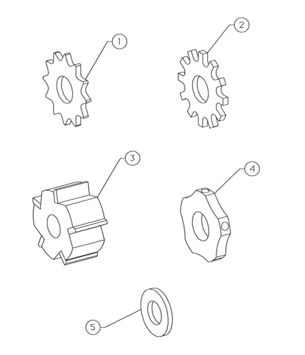 SP8E5HP50 Flails And Spacer Washers SP8 Series II Surface Planers Parts By General Equipment