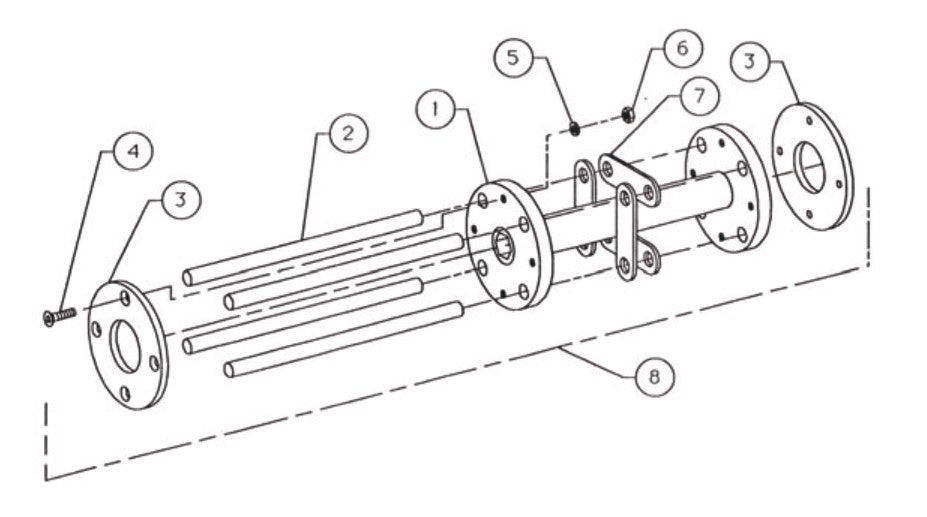 SP8E5HP50 One Section Drum Assembly SP8 Series II Surface Planers Parts By General Equipment