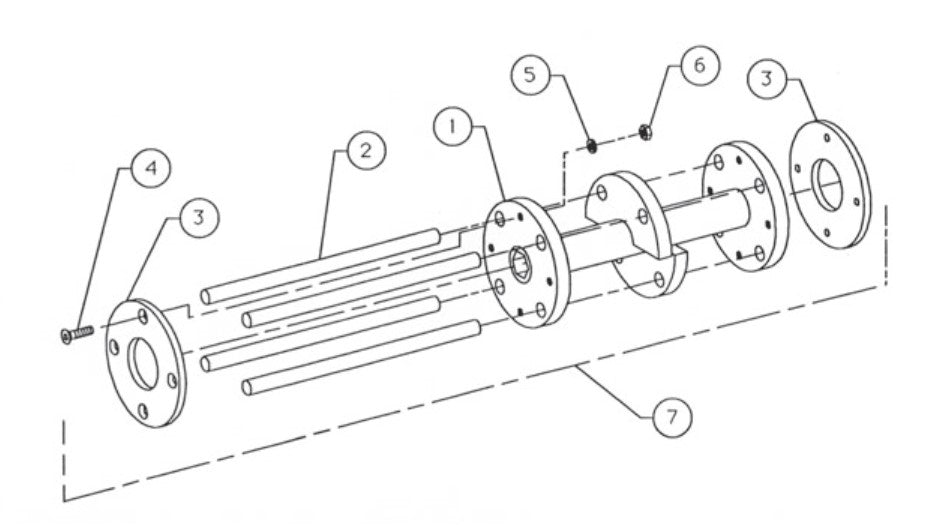 SP8E5HP50 Two Section Drum Assembly SP8 Series II Surface Planers Parts By General Equipment