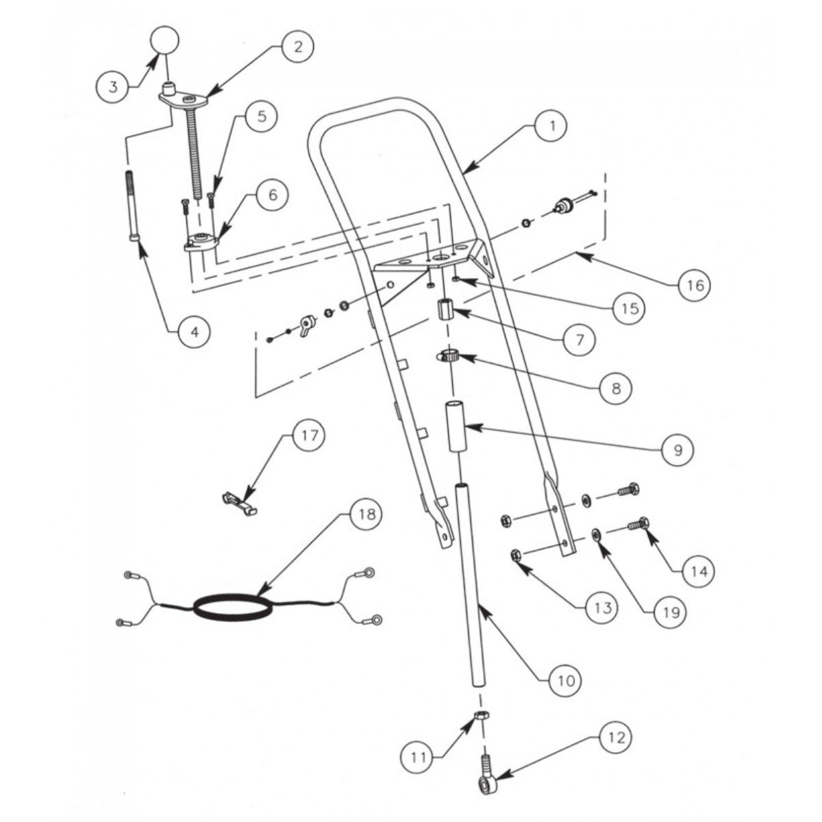 SP8E5HP50 Operator Handle Assembly SP8 GH Series II Surface Planers Parts By General Equipment