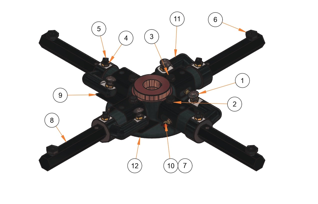 PRO430E / PRO436 / PRO436E / PRO436TC / PRO446 / PRO446TC Spider, 436, Edging Assembly Parts By Allen Engineering