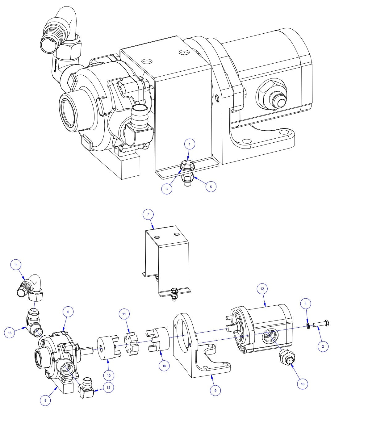 TRTP275 Triple Roller Tube Pavers Spray Pump Assembly Parts by Allen Engineering