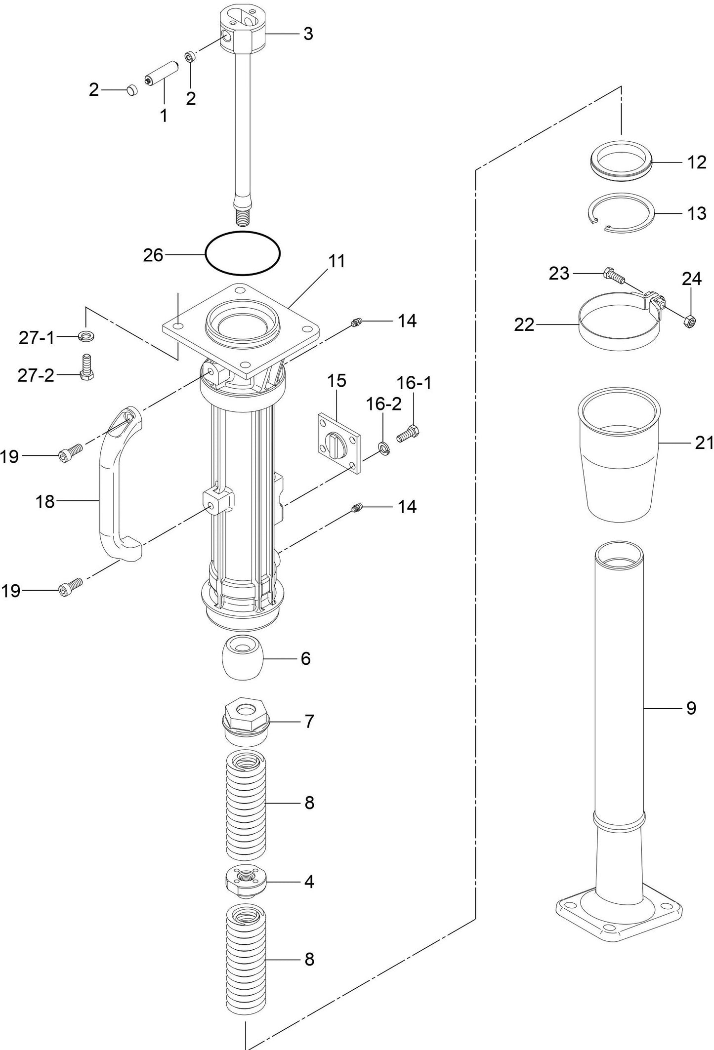 MTR40HF Spring And Guide Cylinder Assembly Parts