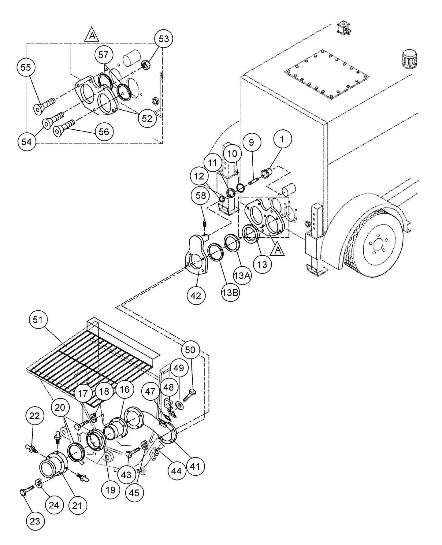 ST-45HRM Hopper Interior Assembly Parts