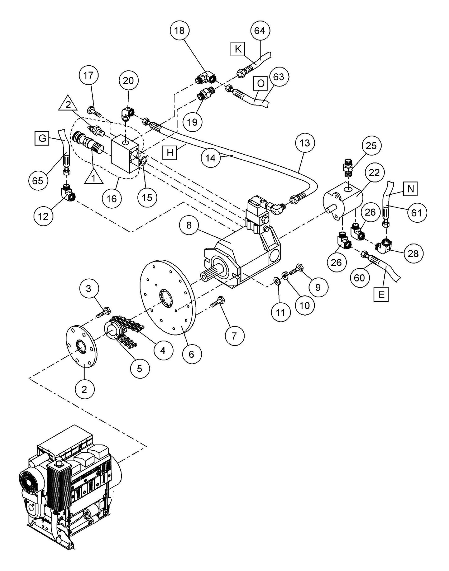 ST-45HRM Hydraulic Pump Assembly Parts