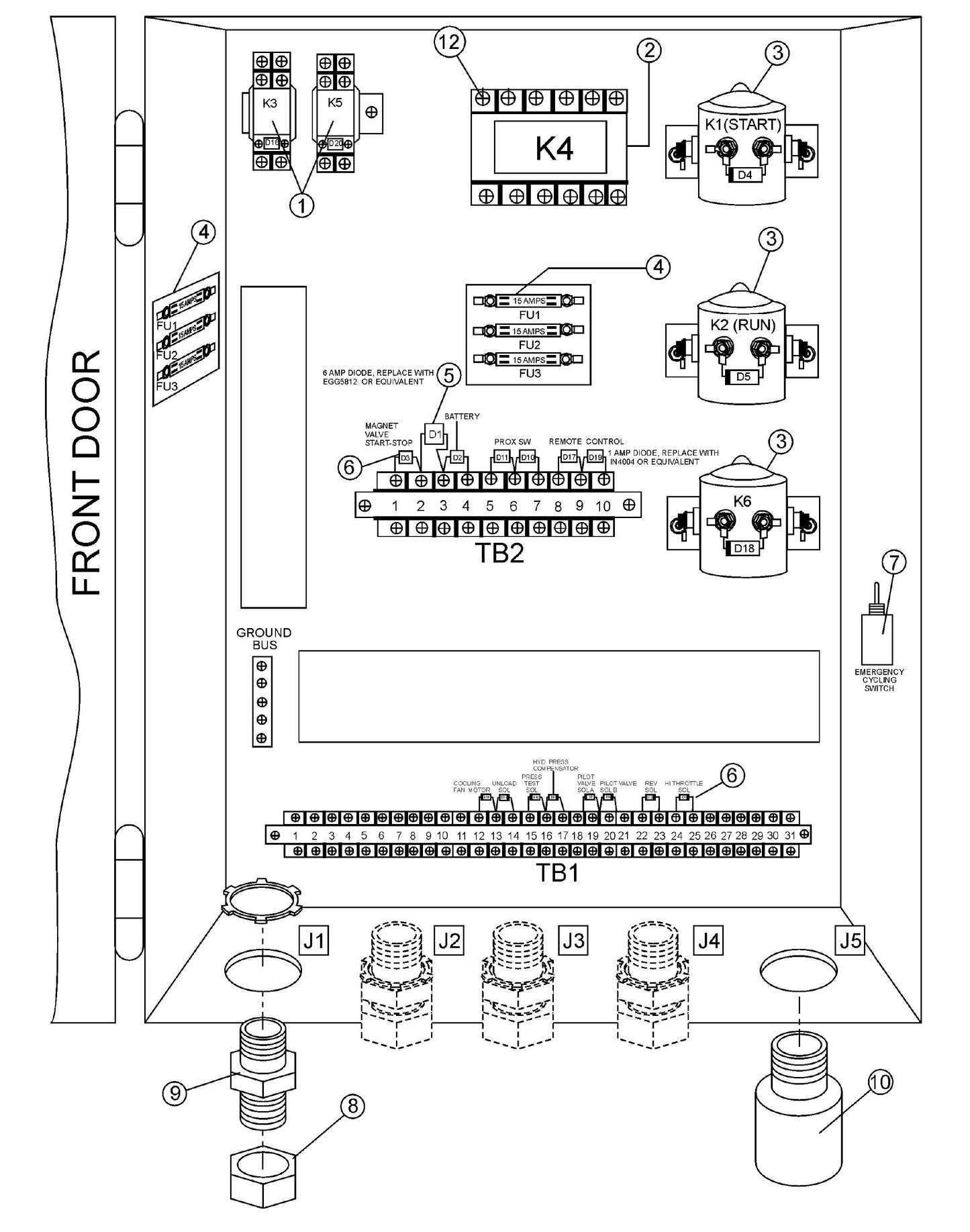 ST-45HRM Control Box Interior Door Assembly Parts