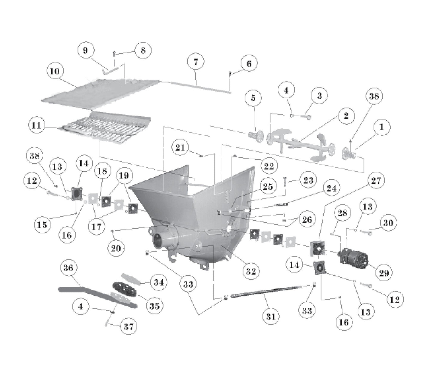 ST-70 Hopper Assembly Parts