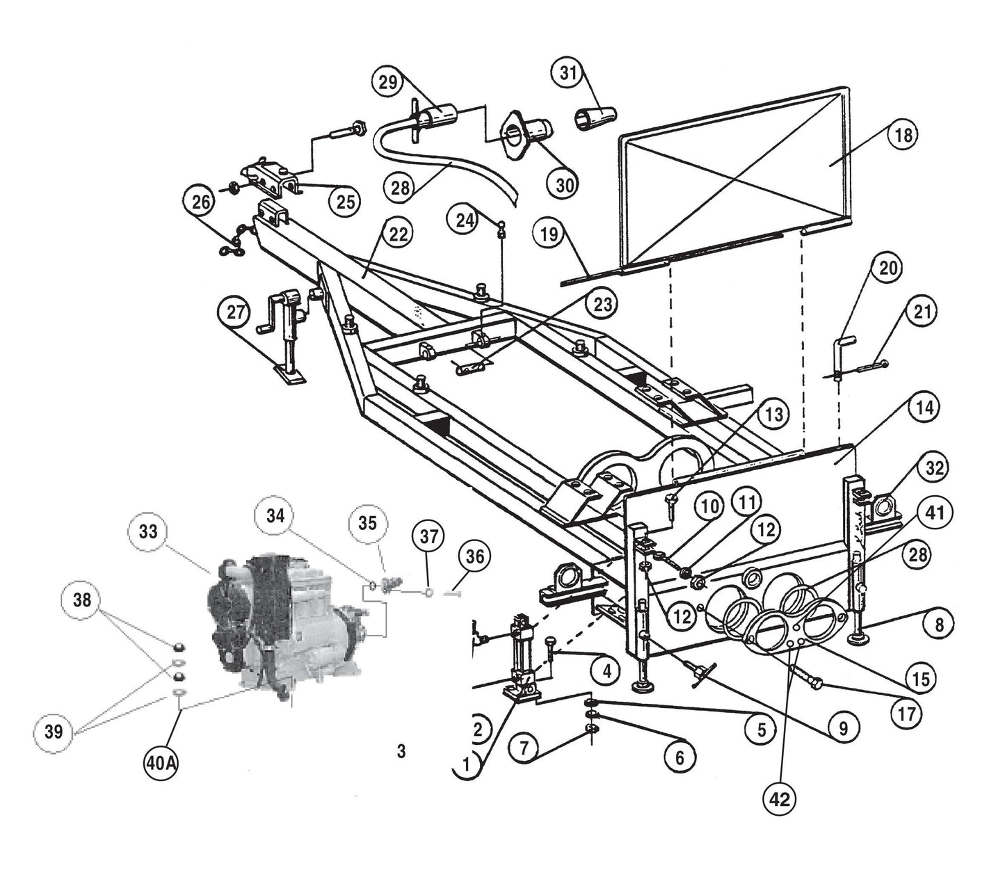 ST-70 Engine and Frame Assembly Parts