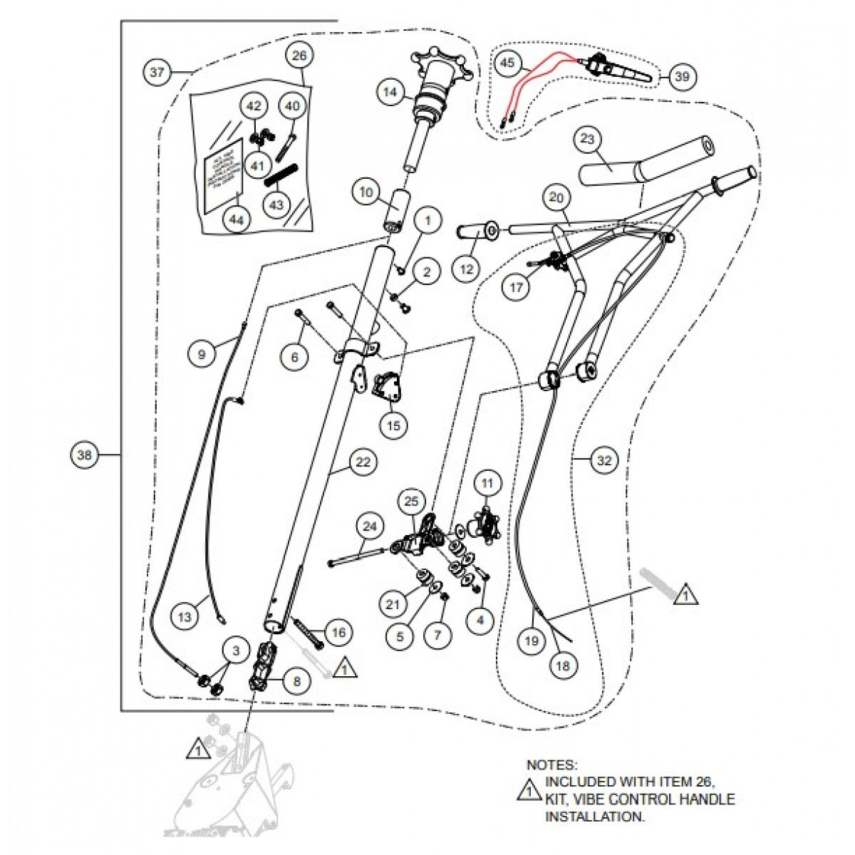 B46 Series Standard Handle Assembly (Vibration Control) Parts by Multiquip whiteman