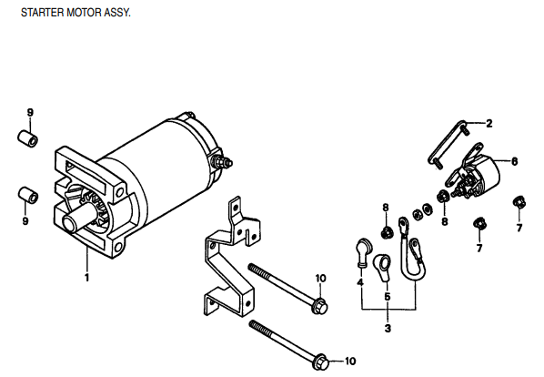GA-9.7 HZ —HONDA GX610K1 ENGINE — Starter Motor Assembly Parts By Multiquip