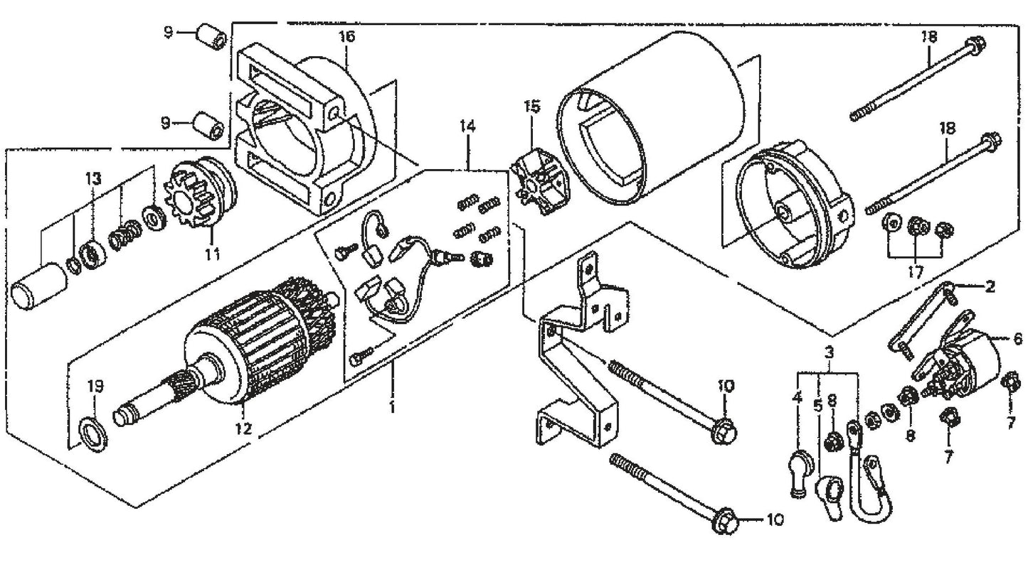 Honda GX620TXF2 Engine Starter Motor Assembly Parts For SP2 CE13H20 SCE13H20 SCE20H20 By Multiquip