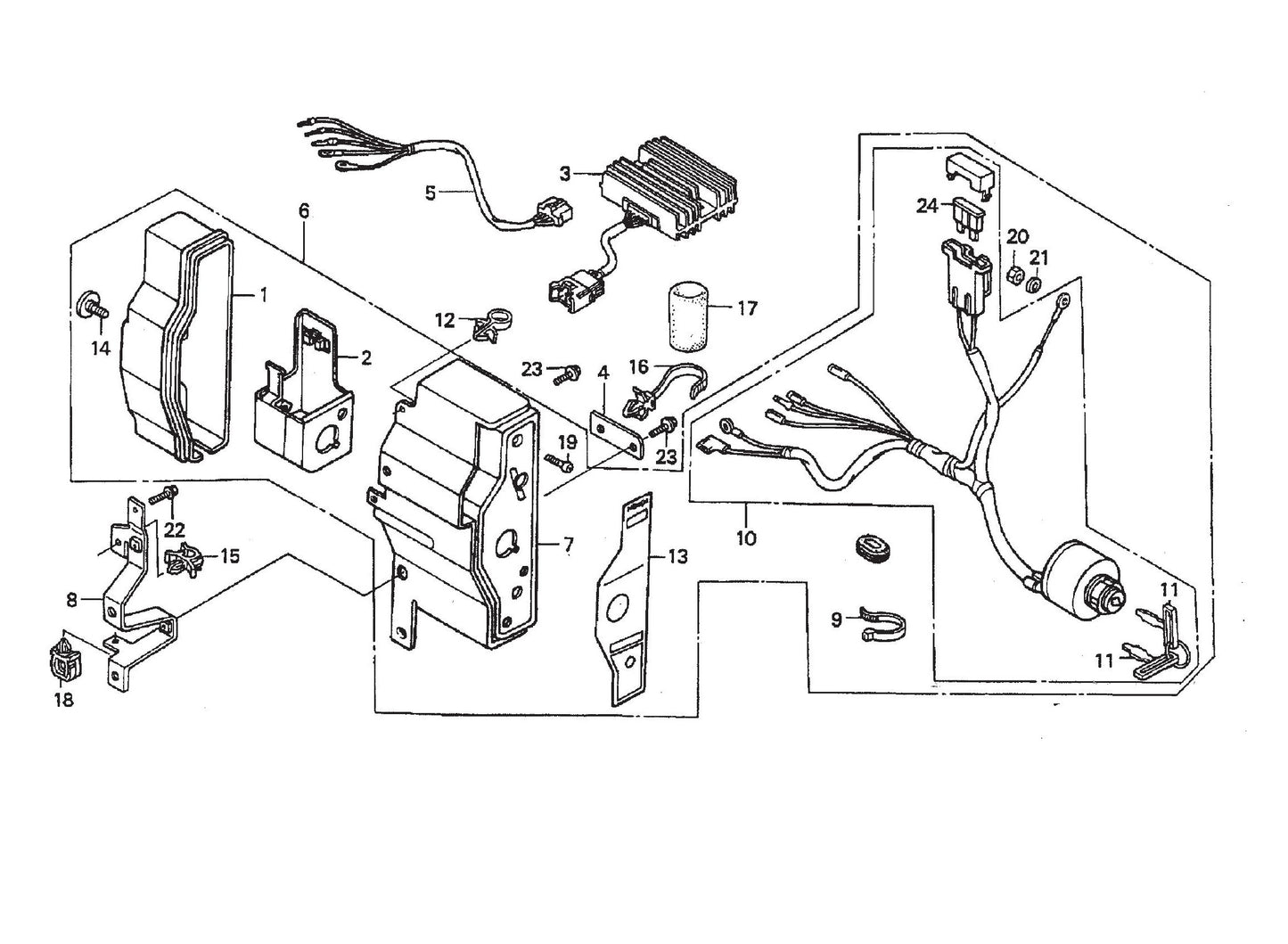 STR36SP HONDA GX670TAF-Control Box Assembly Parts