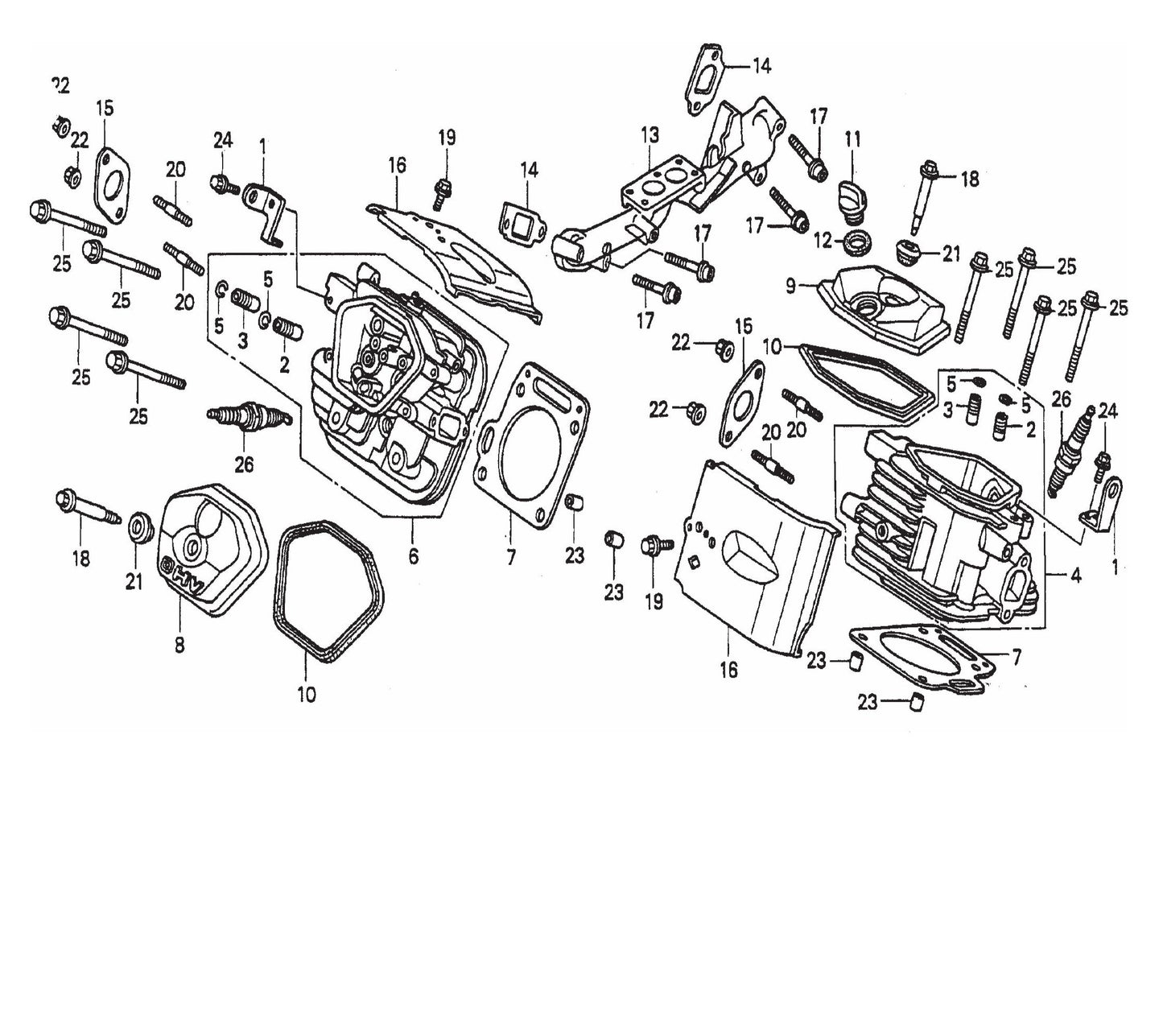 STR36SP HONDA GX670TAF-Cylinder Head Assembly Parts