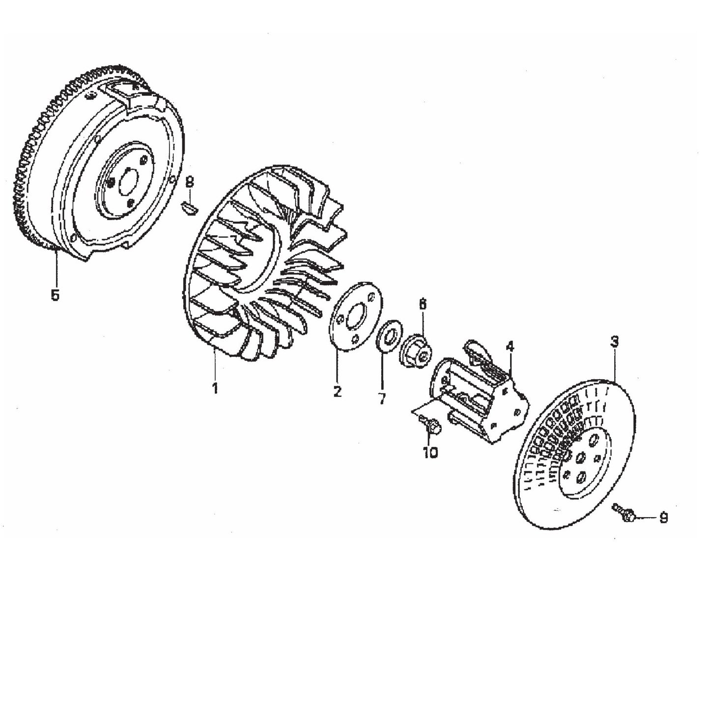 STR36SP HONDA GX670TAF-Flywheel Assembly Parts
