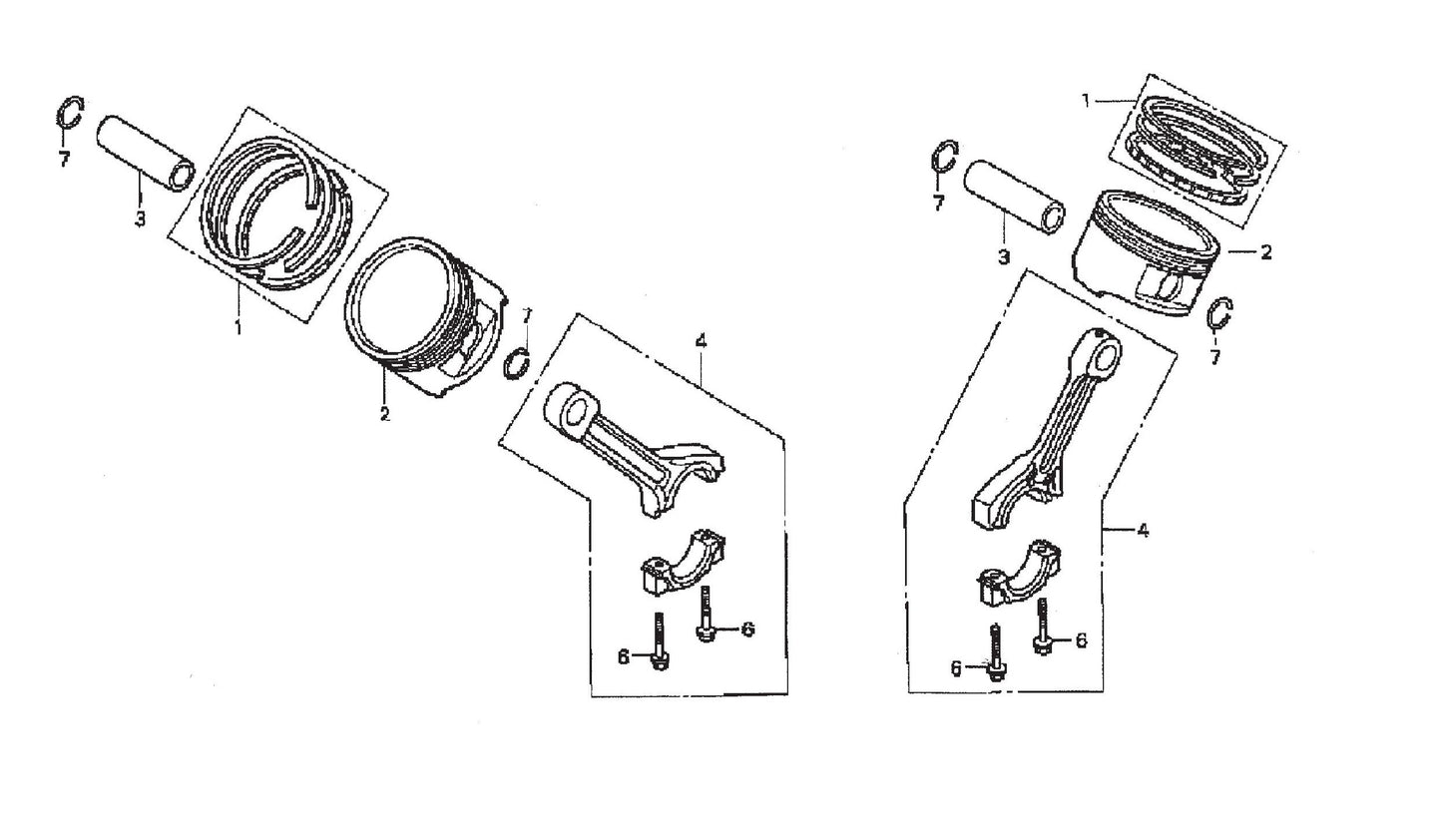 STR36SP HONDA GX670TAF-Piston+Connecting Rod Assembly Parts