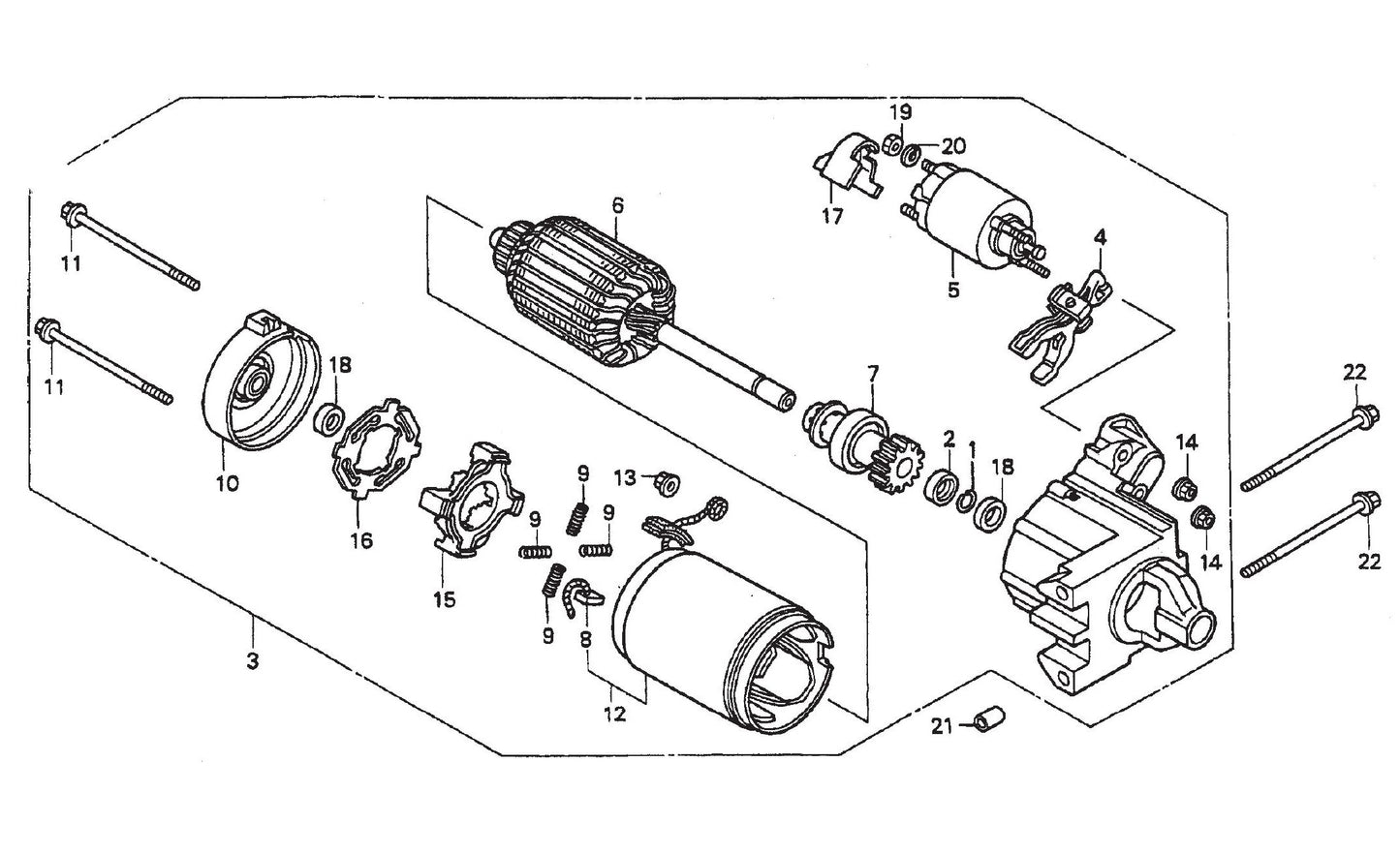 STR36SP HONDA GX670TAF-Starter Motor Assembly Parts