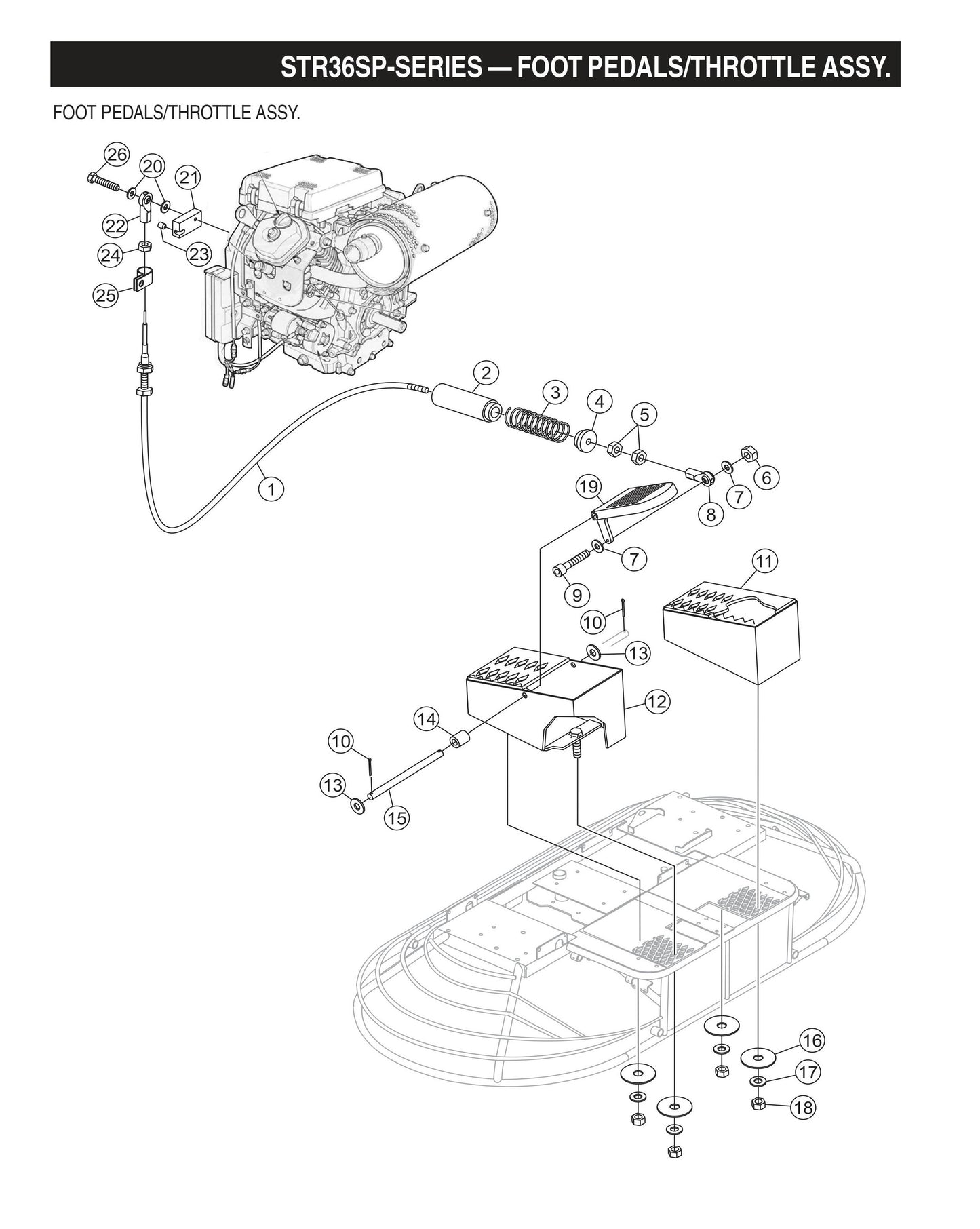 STR36SP STOW-Foot Pedals/Throttle Assembly