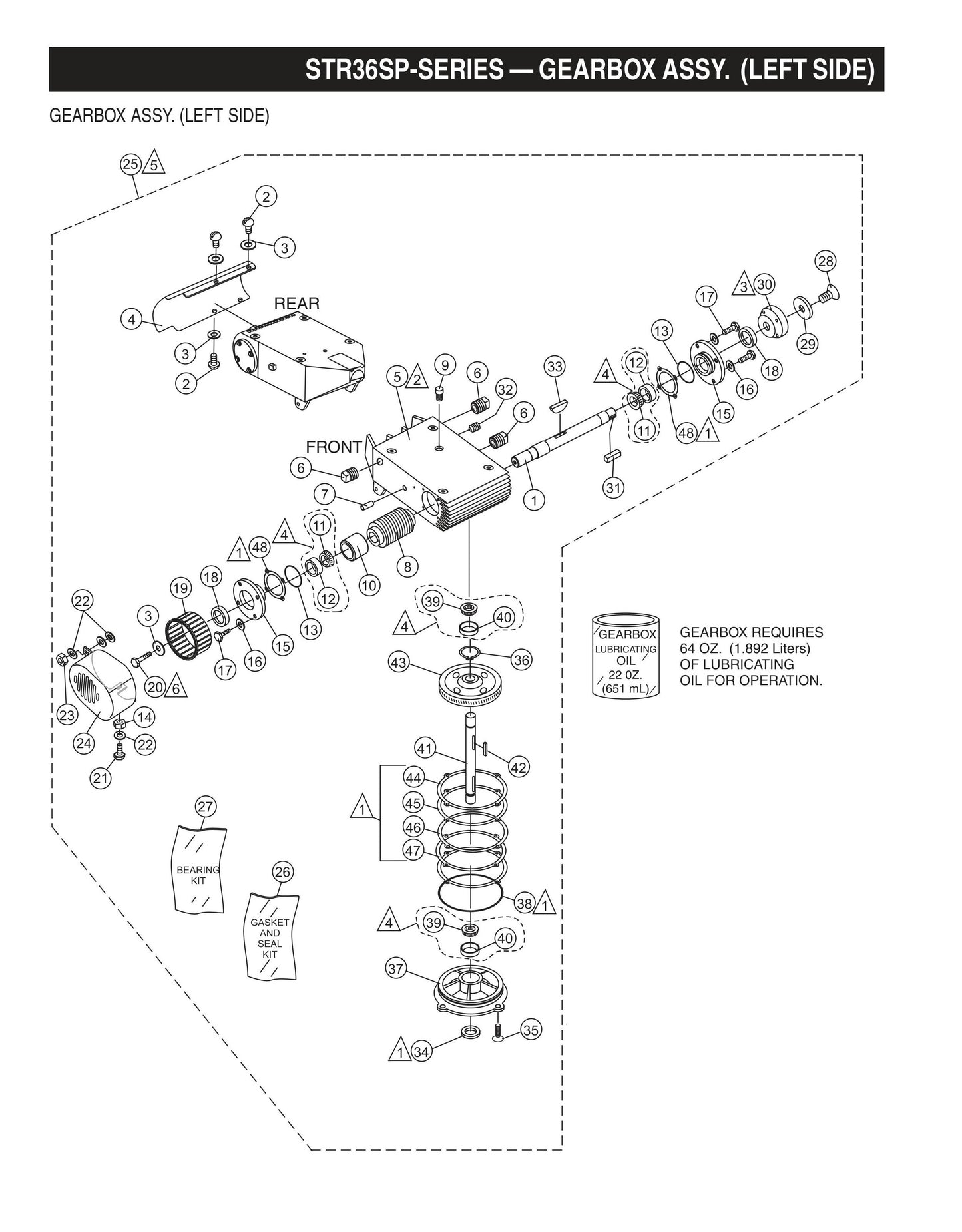 STR36SP STOW-Gearbox Assembly (Left Side)