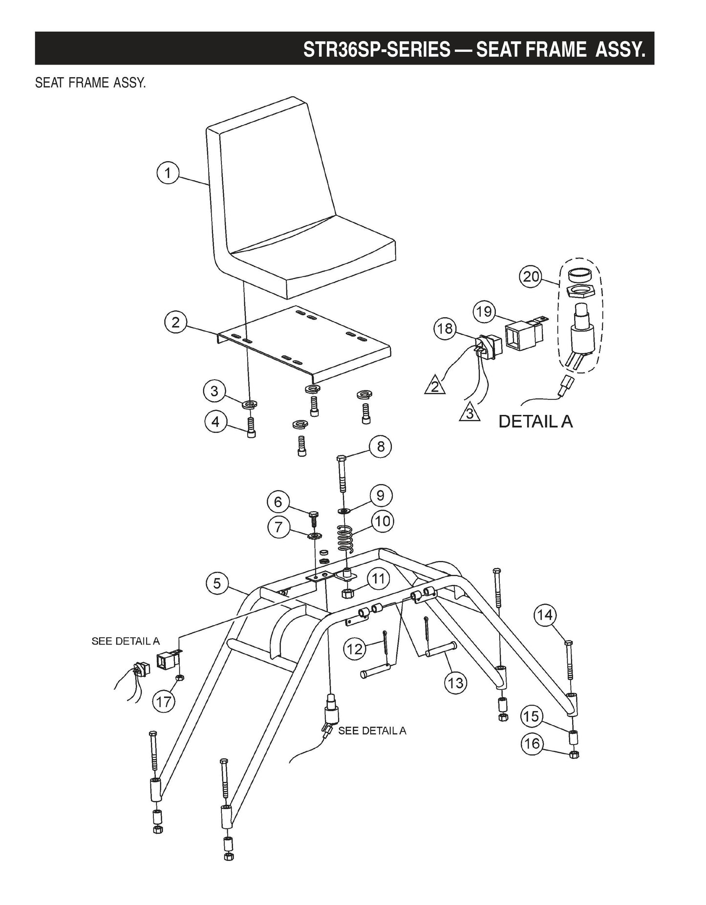 STR36SP STOW-Seat Frame Assembly