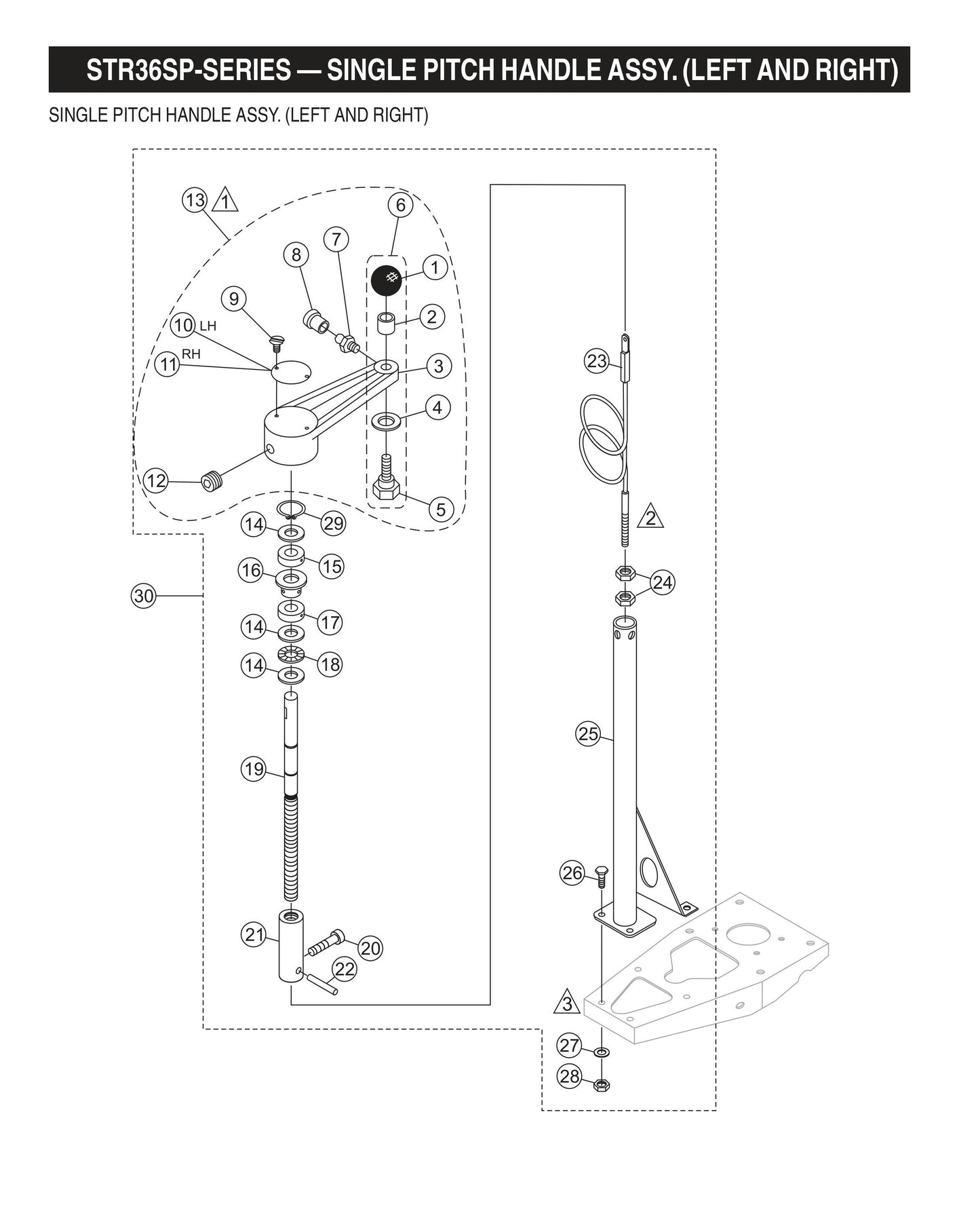 STR36SP STOW-Single Pitch Handle Assembly (Left and Right)