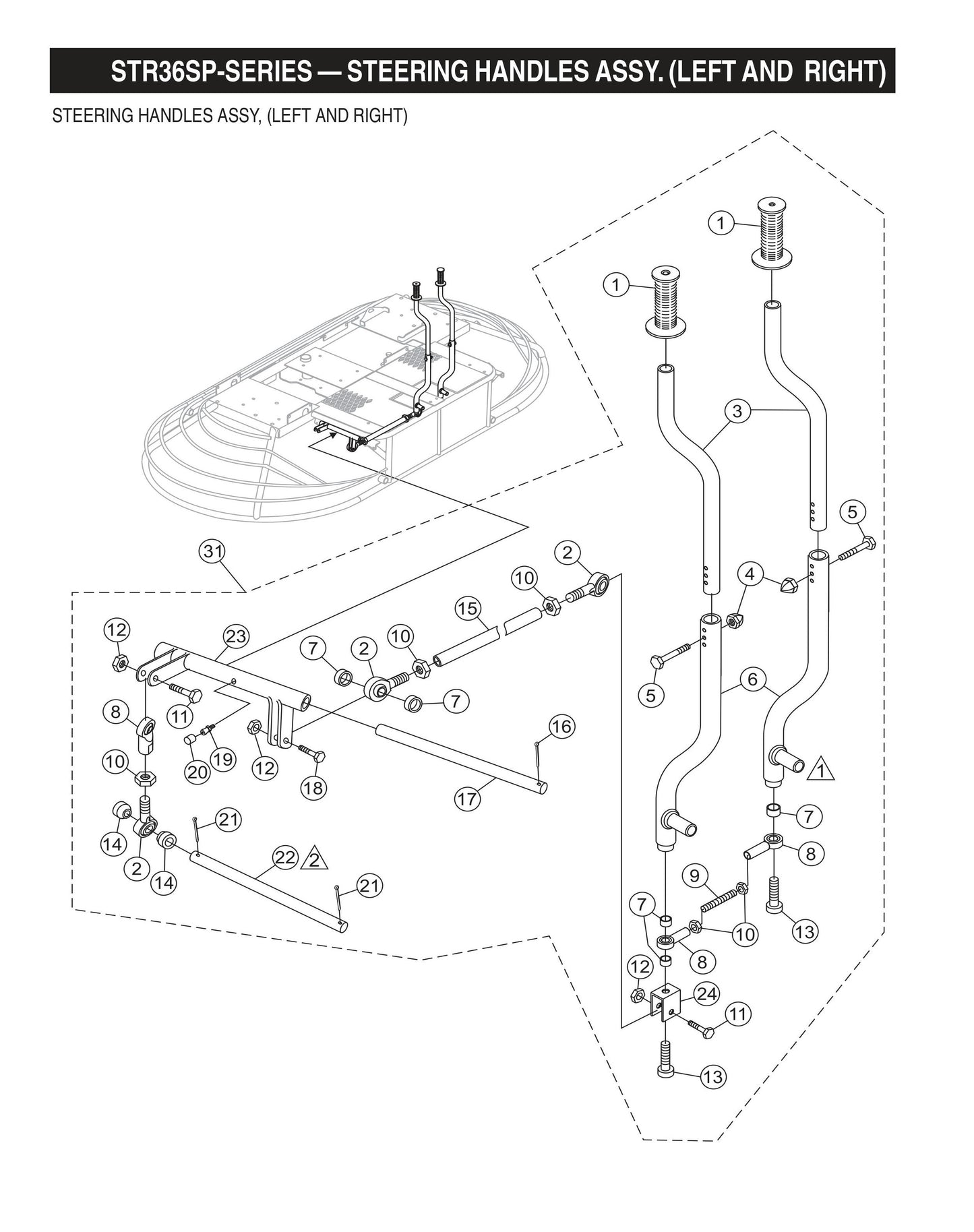 STR36SP STOW-Steering Handles Assembly (Left and Right)