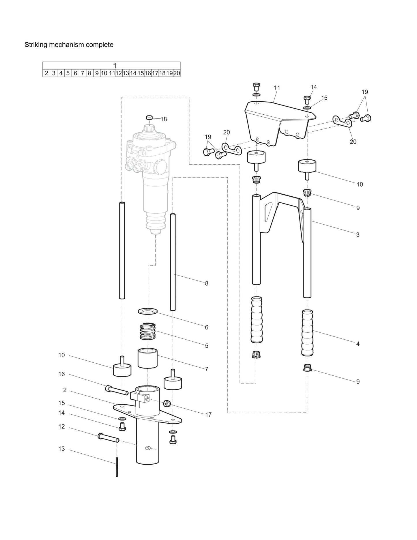 PDR 30 T s/n PUN000001 Striking mechanism complete Parts By Pneumatic Chicago