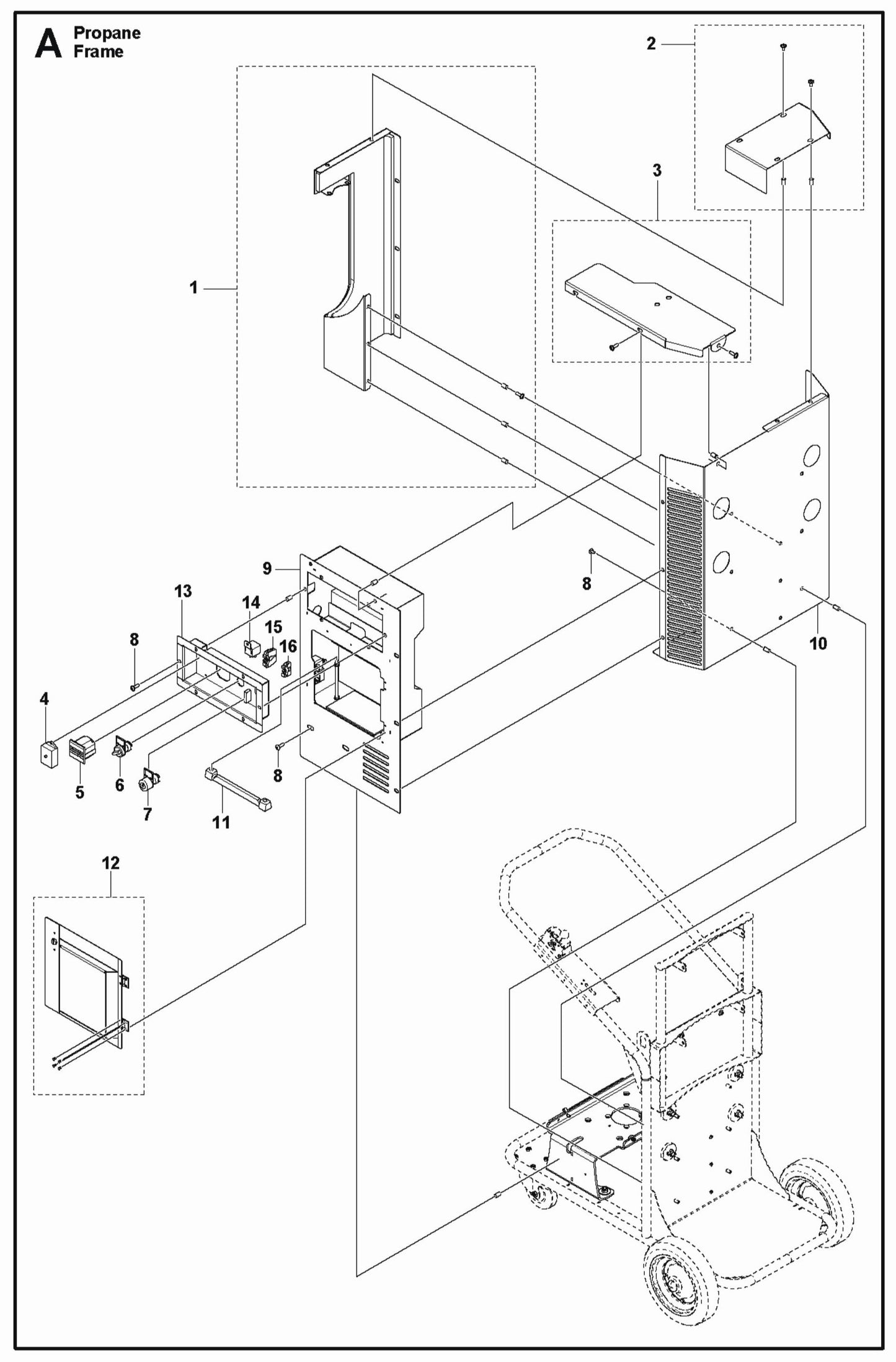 Propane Frame Parts For S 36 Propane By Husqvarna