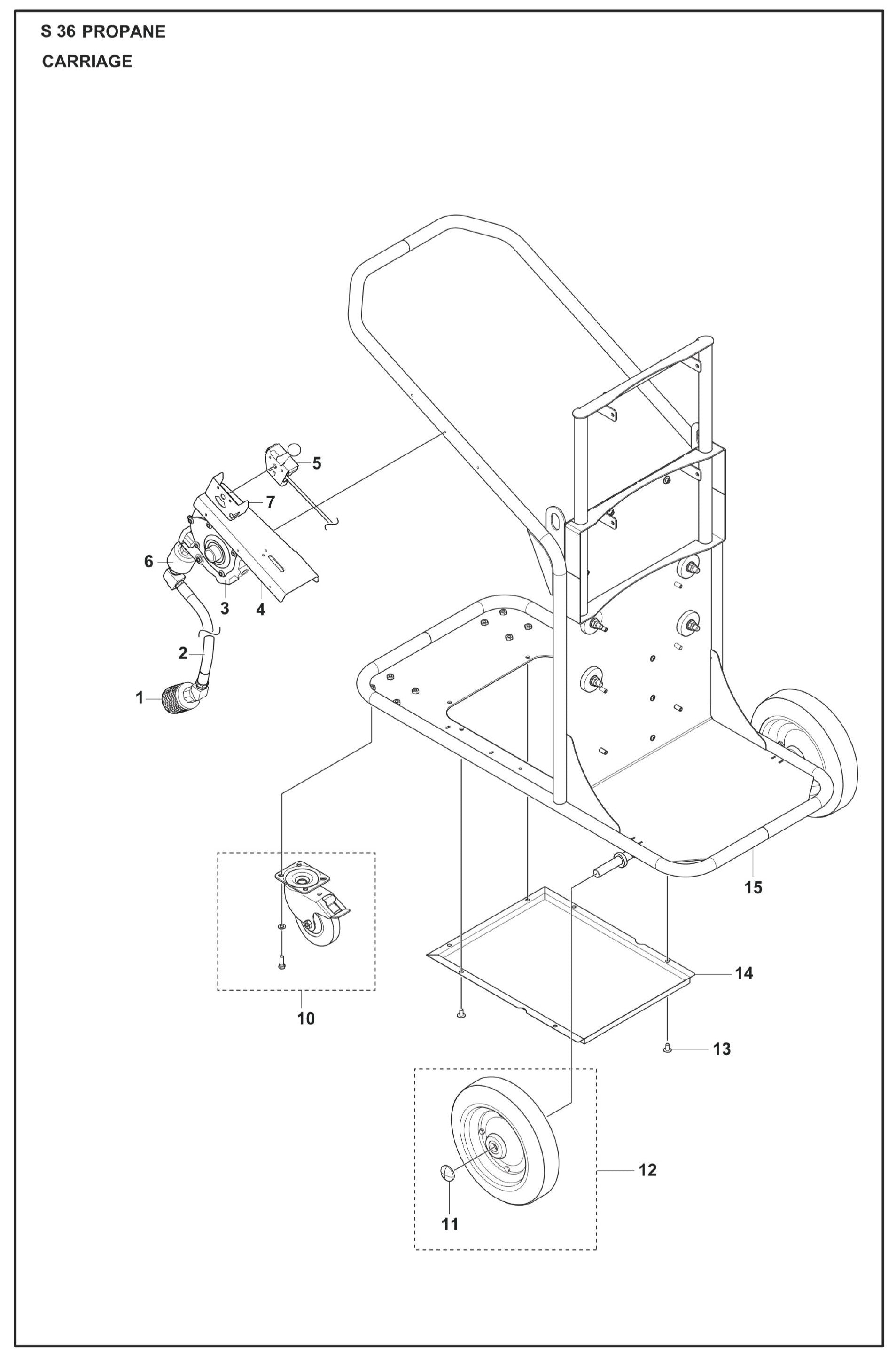 Carriage Parts For S 36 Propane By Husqvarna