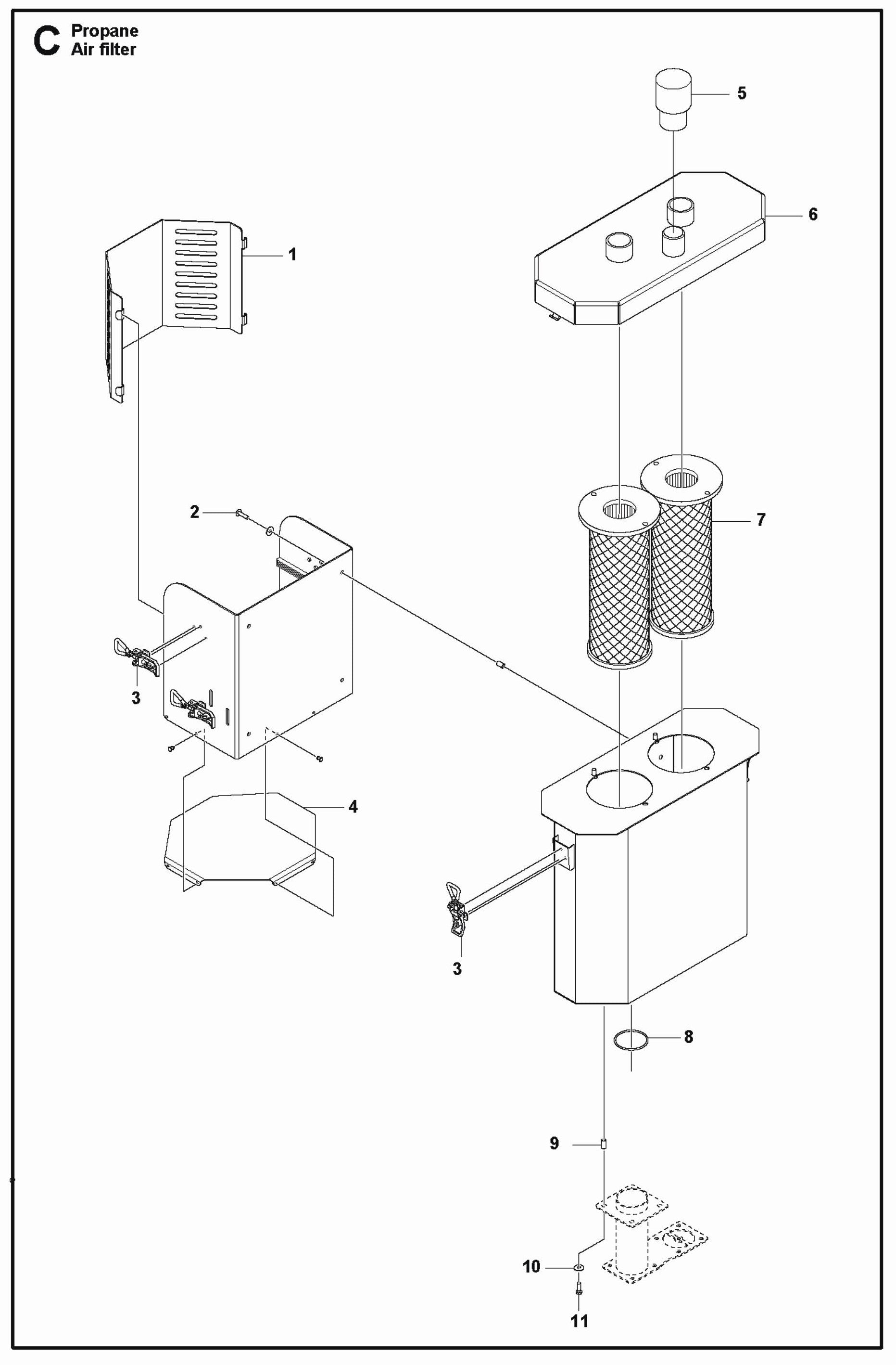 Propane Air Filter Parts For S 36 Propane By Husqvarna