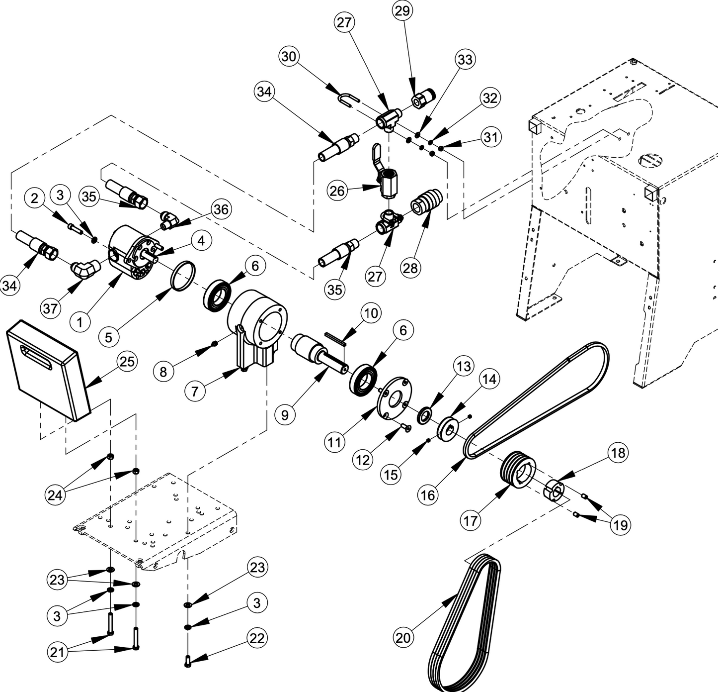 CC2500 Hydraulic Motor Option for 14" & 16" Blade Guards