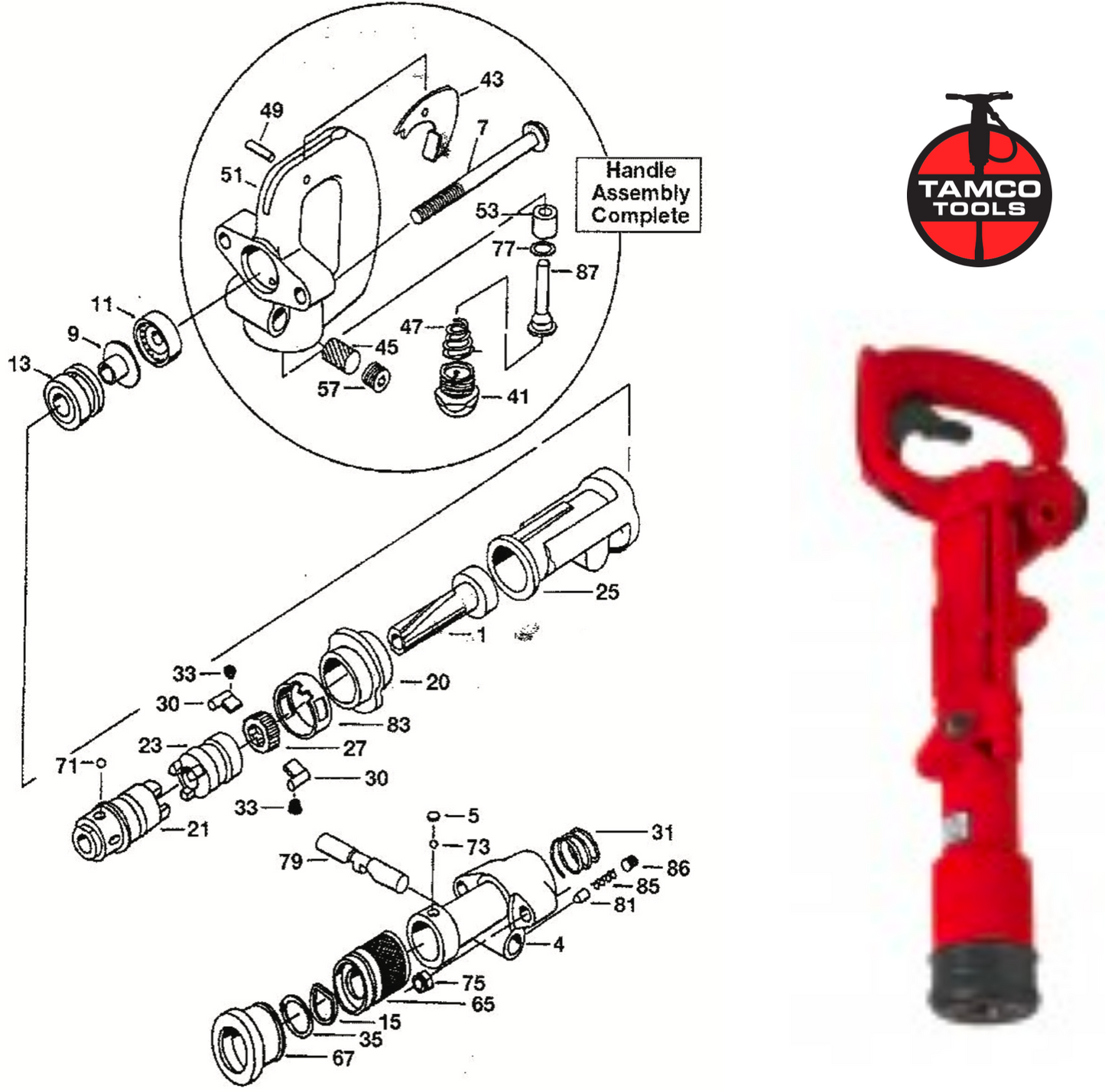 CP9-A Rock Drill Replacement Parts by Tamco
