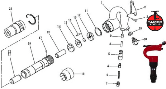 Toku AA-0S Chipping Hammer Replacement Parts by Tamco