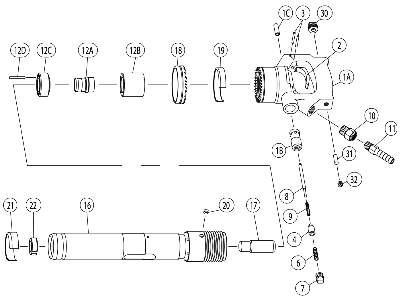 Tamco RB-90D / 91D D-Handle Rivet Buster Replacement Parts by Tamco