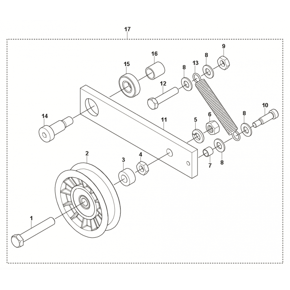 Pump Idler Pulley Parts for Soff Cut 4000 Saw by Husqvarna